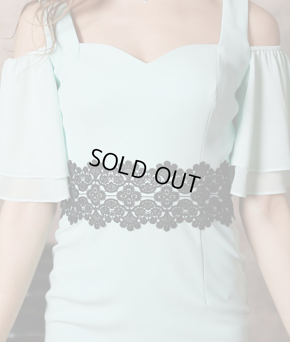 画像11: [SALE品のため返品不可＆再入荷なしの現品限り][ERUKEI]オープンショルダー・ポイントレース・無地・タイト・ミニドレス・ワンピース[山崎みどり・MIRIN着用][送料無料]mywhor (11)