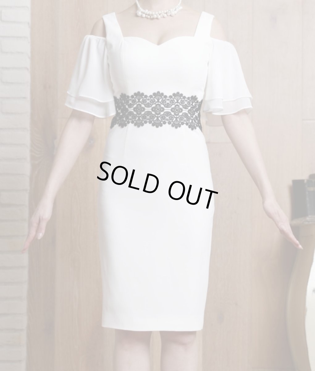 画像10: [SALE品のため返品不可＆再入荷なしの現品限り][ERUKEI]オープンショルダー・ポイントレース・無地・タイト・ミニドレス・ワンピース[山崎みどり・MIRIN着用][送料無料]mywhor (10)