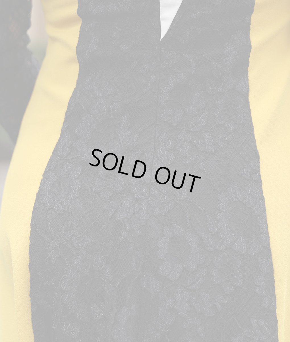 画像11: [ERUKEI]トリコロール・ブラックレース・アシメントリー・七分袖・ミディアムドレス・ワンピース[山崎みどり着用][送料無料] my (11)