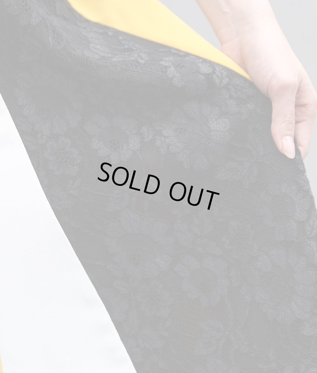 画像12: [ERUKEI]トリコロール・ブラックレース・アシメントリー・七分袖・ミディアムドレス・ワンピース[山崎みどり着用][送料無料] my (12)