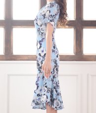 画像8: [ERUKEI]花柄・半袖・マーメイドライン・上品・ミディアムドレス・ワンピース[山崎みどり着用][送料無料]mylu (8)