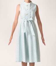 画像11: [ERUKEI GINZA COUTURE]ドット・水玉金ボタン・ノースリーブ・Aライン・ミディアムドレス・ワンピース[山崎みどり着用][送料無料]mygr (11)