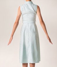 画像13: [ERUKEI GINZA COUTURE]ドット・水玉金ボタン・ノースリーブ・Aライン・ミディアムドレス・ワンピース[山崎みどり着用][送料無料]mygr (13)