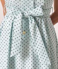 画像16: [ERUKEI GINZA COUTURE]ドット・水玉金ボタン・ノースリーブ・Aライン・ミディアムドレス・ワンピース[山崎みどり着用][送料無料]mygr (16)