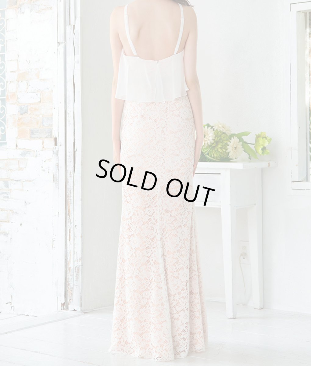 画像11: [SALE品のため返品不可＆再入荷なしの現品限り][ERUKEI]シンプル・ハイウエスト・レース×シフォン・Aライン・キャミソール・ロングドレス[黒木麗奈・山崎みどり着用]《送料＆代引き手数料無料》mybk (11)