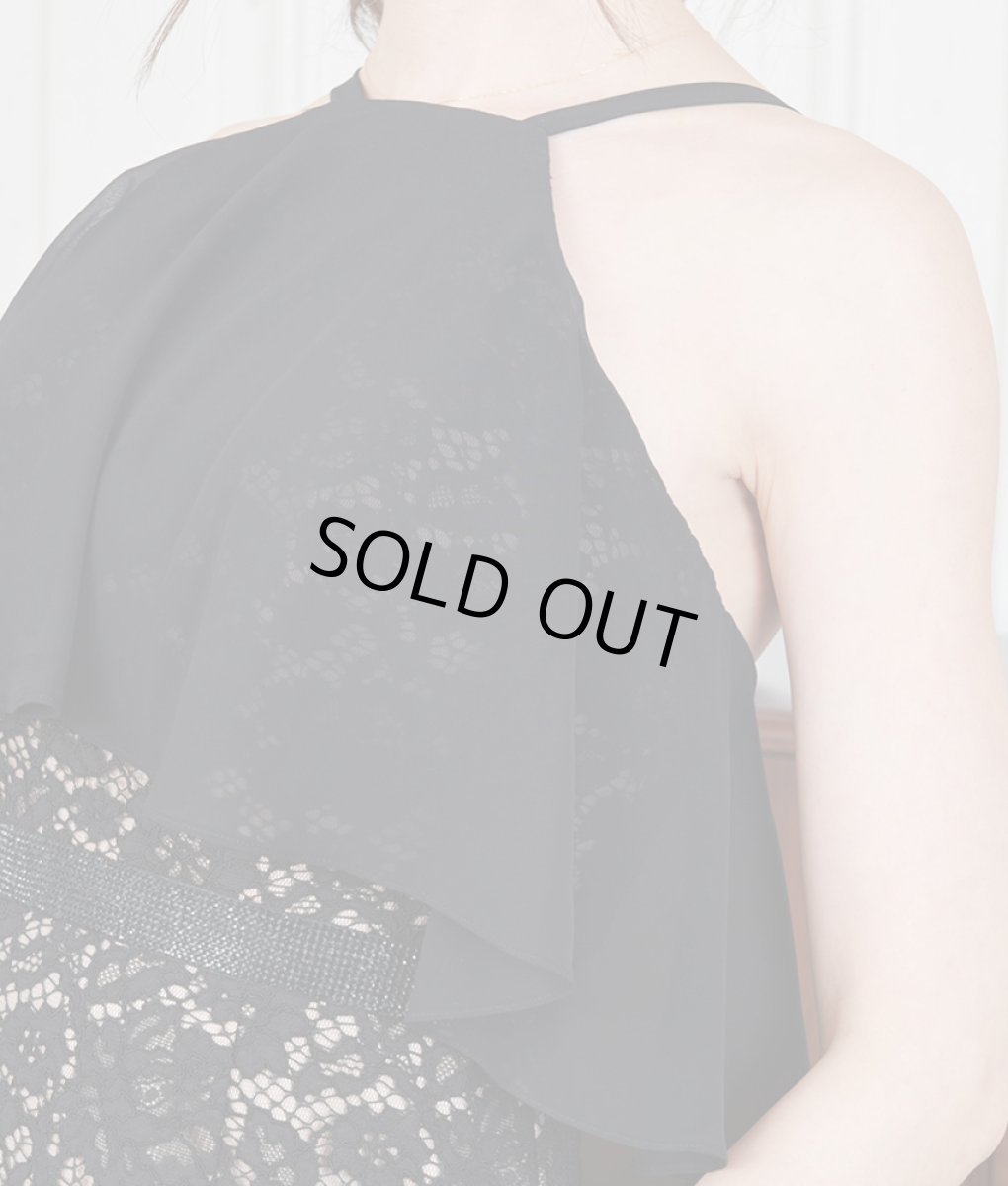 画像12: [SALE品のため返品不可＆再入荷なしの現品限り][ERUKEI]シンプル・ハイウエスト・レース×シフォン・Aライン・キャミソール・ロングドレス[黒木麗奈・山崎みどり着用]《送料＆代引き手数料無料》mybk (12)