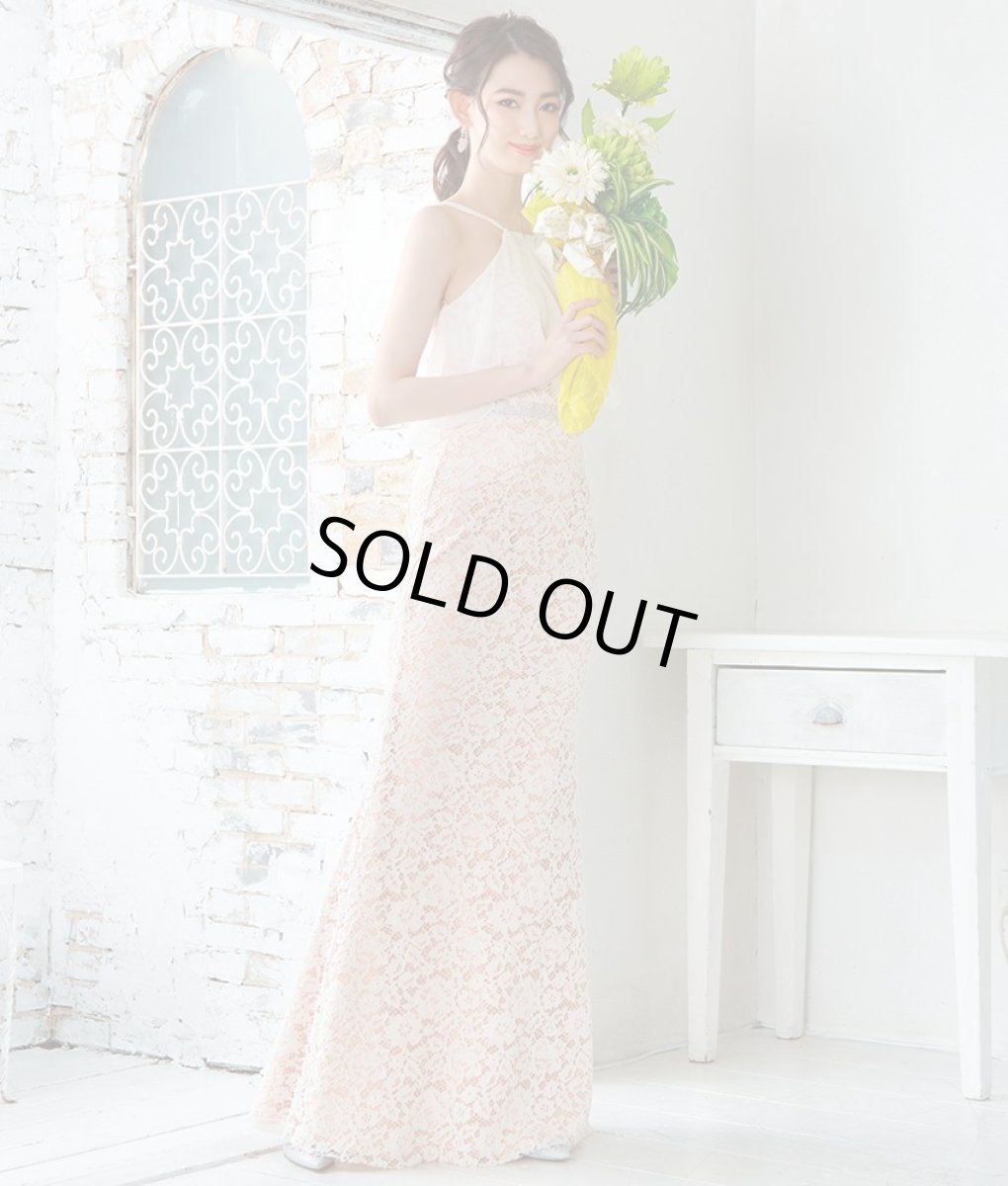 画像4: [SALE品のため返品不可＆再入荷なしの現品限り][ERUKEI]シンプル・ハイウエスト・レース×シフォン・Aライン・キャミソール・ロングドレス[黒木麗奈・山崎みどり着用]《送料＆代引き手数料無料》mybk (4)