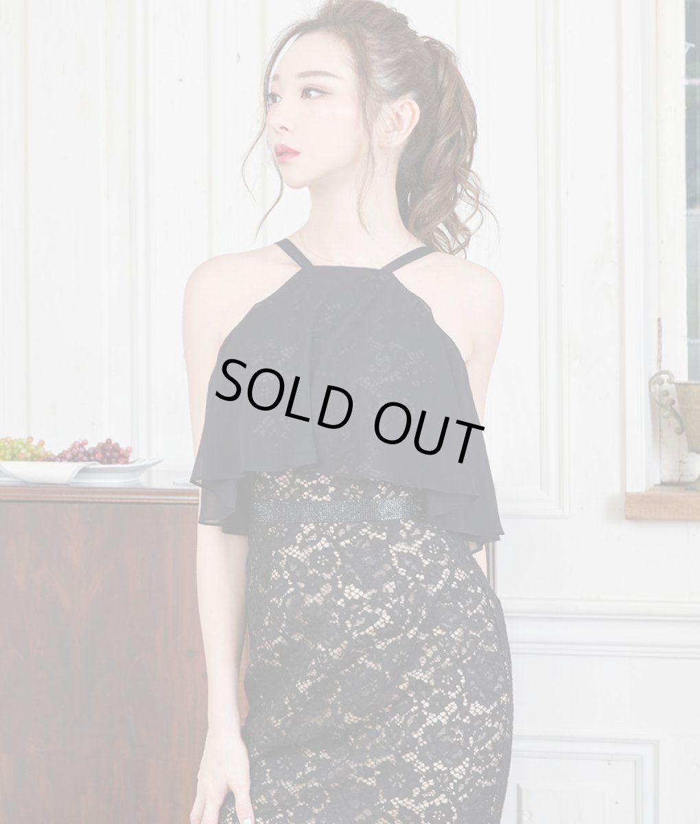 画像7: [SALE品のため返品不可＆再入荷なしの現品限り][ERUKEI]シンプル・ハイウエスト・レース×シフォン・Aライン・キャミソール・ロングドレス[黒木麗奈・山崎みどり着用]《送料＆代引き手数料無料》mybk (7)