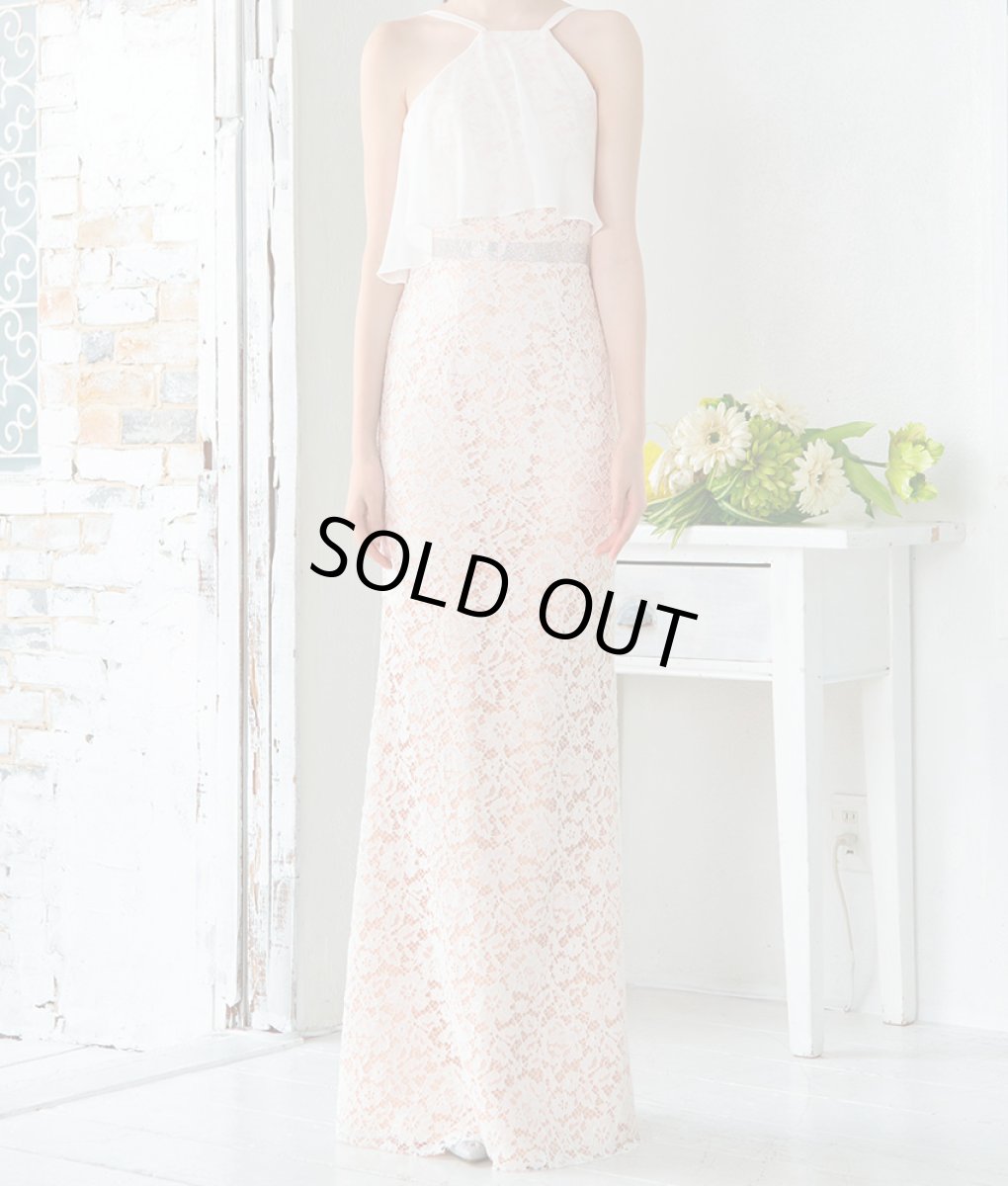 画像9: [SALE品のため返品不可＆再入荷なしの現品限り][ERUKEI]シンプル・ハイウエスト・レース×シフォン・Aライン・キャミソール・ロングドレス[黒木麗奈・山崎みどり着用]《送料＆代引き手数料無料》mybk (9)