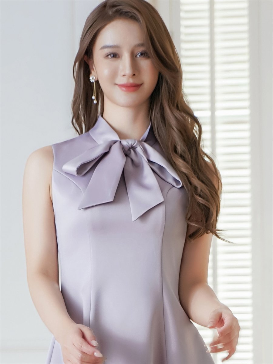 画像11: [ERUKEI]プチハイネック・シンプル・リボン・Aライン・ミニドレス・ワンピース[友崎まどか・れお着用][送料無料] (11)