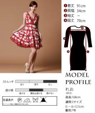 画像6: [ERUKEI]花柄・プリント・レース・Vネック・ノースリーブ・Aライン・ミディアムドレス・ワンピース[れお着用][送料無料] (6)