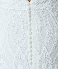 画像11: [ERUKEI] ホワイト・総レース・ベルスリーブ・Aライン・エレガント・ロングドレス[山崎みどり着用][送料無料]mywh (11)