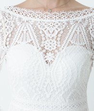 画像9: [ERUKEI] ホワイト・総レース・ベルスリーブ・Aライン・エレガント・ロングドレス[山崎みどり着用][送料無料]mywh (9)