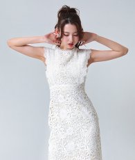画像4: [ERUKEI]ホワイト・総レース・フラワーレース・ノースリーブ・タイト・ミニドレス・ワンピース[黒木麗奈着用][送料無料] (4)