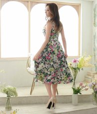 画像9: [ XS-Lサイズ / 1カラー][ERUKEI]プリント・花柄・コルセット・Aライン・ノースリーブ・ミディアムドレス・ワンピース[山崎みどり着用][送料無料] mypr (9)