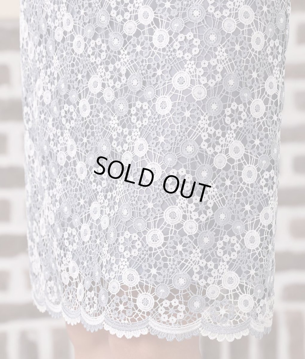 画像12: [SALE品のため返品不可＆再入荷なしの現品限り][ERUKEI]グレー・フラワーレース・半袖・シースルー・タイト・ミニドレス・ワンピース[れお着用]《送料＆代引き手数料無料》 (12)