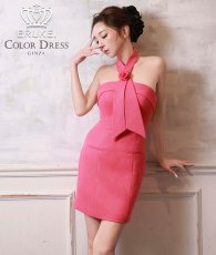 画像1: [ XS-Lサイズ / 1カラー][ERUKEI]ビビットピンク・コサージュ・ベア・タイト・ミニドレス・ワンピース[山崎みどり着用][送料無料] mypk (1)