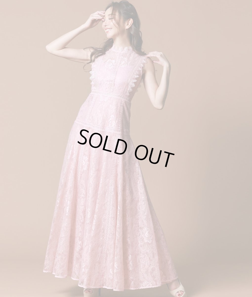 画像2: [ERUKEI]ノースリーブ・オーロラ×総レース・プリンセス・Aライン・ロングドレス[山崎みどり着用]《送料＆代引き手数料無料》 (2)