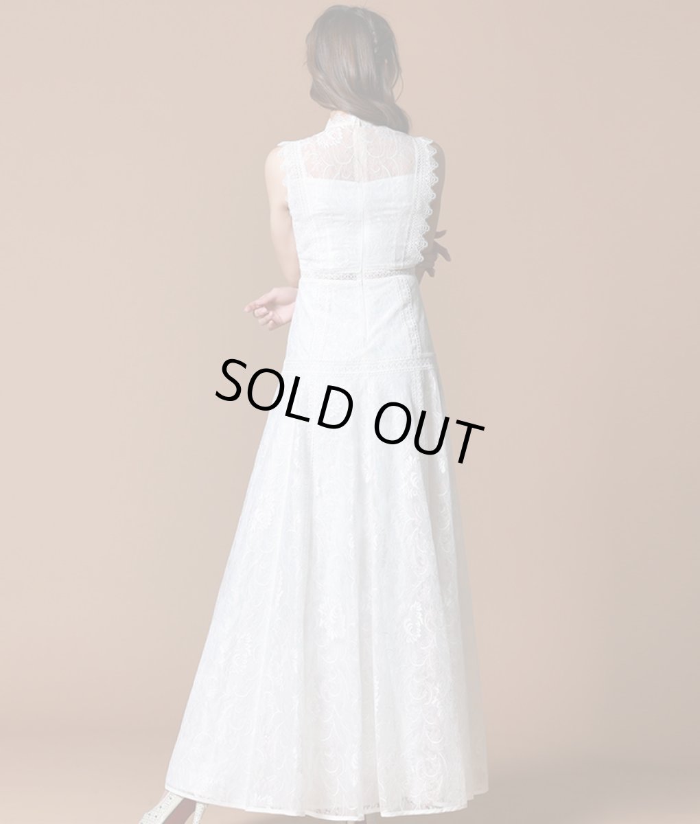 画像4: [ERUKEI]ノースリーブ・オーロラ×総レース・プリンセス・Aライン・ロングドレス[山崎みどり着用]《送料＆代引き手数料無料》 (4)