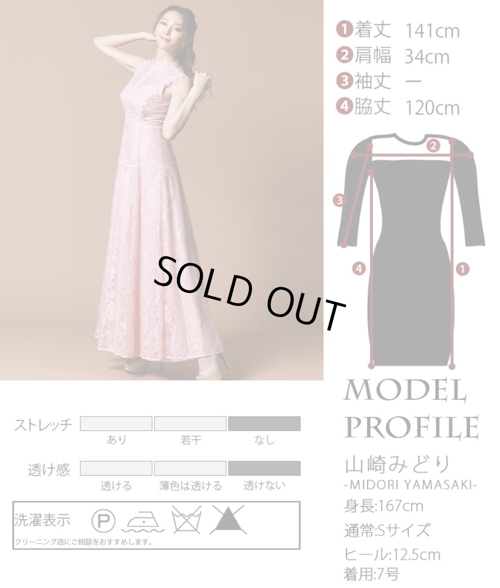 画像6: [ERUKEI]ノースリーブ・オーロラ×総レース・プリンセス・Aライン・ロングドレス[山崎みどり着用]《送料＆代引き手数料無料》 (6)