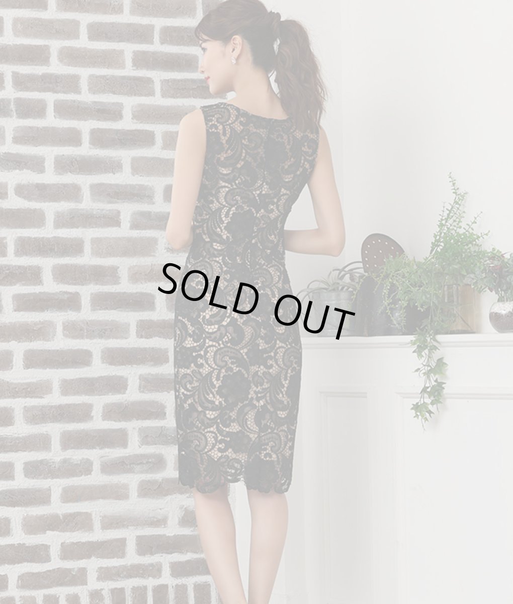 画像4: [ERUKEI]総レース・エレガント・ショート丈・ノースリーブ・タイト・ミニドレス・ワンピース[山崎みどり・れお着用][送料無料]myyl (4)