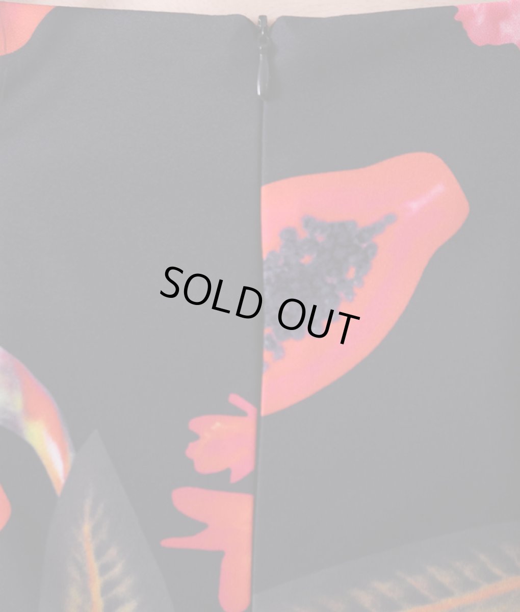 画像11: [ERUKEI]ブラック・プリント・フルーツ柄・Aライン・ノースリーブ・ミディアムワンピース・ドレス[黒木麗奈着用][送料無料] (11)