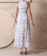 画像14: [ XS-Lサイズ / 1カラー][ERUKEI]ホルターネック・ハイネックフリル・花柄・Aライン・ロングドレス・ワンピース[山崎みどり着用][送料無料] mywhlu (14)