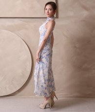 画像9: [ XS-Lサイズ / 1カラー][ERUKEI]ホルターネック・ハイネックフリル・花柄・Aライン・ロングドレス・ワンピース[山崎みどり着用][送料無料] mywhlu (9)
