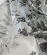 画像15: [ XS-Lサイズ / 3カラー][ERUKEI]トワルドジュイ・プリント・Vネック・フリルスリーブ・切替・Aライン・フレア・ミディアムドレス・ワンピース[黒木麗奈着用][送料無料] (15)