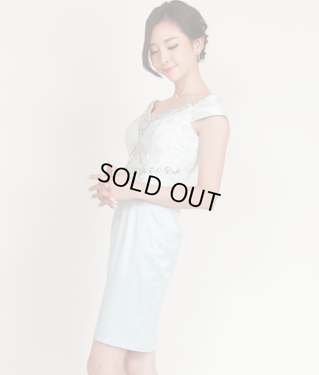 画像3: [SALE品のため返品不可＆再入荷なしの現品限り][Glitter][山崎みどり着用][姉ageha]サテン・パステル・フレンチスリーブ・ビジュー・ハイウエスト・ミニドレス・ワンピースmlu_ (3)