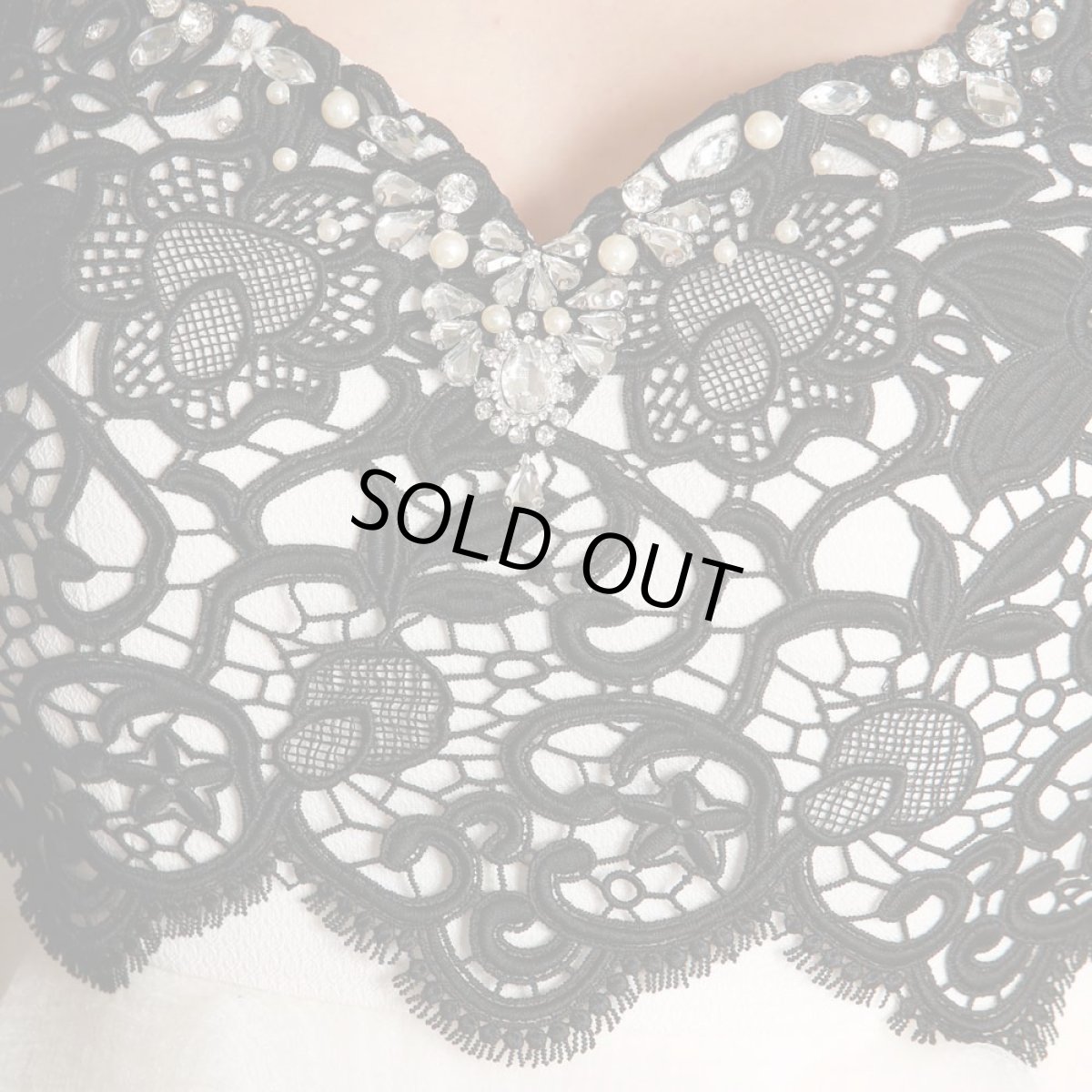 画像11: [SALE品のため返品不可＆再入荷なしの現品限り][Glitter][山崎みどり着用][姉ageha]オーガンジーペプラム・フレンチスリーブ・ケミカルレース・ミニドレスmall_ (11)