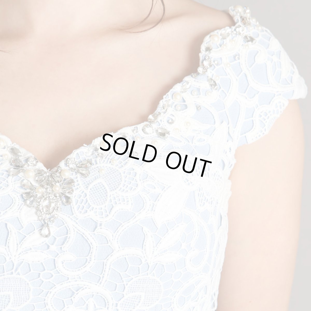 画像12: [SALE品のため返品不可＆再入荷なしの現品限り][Glitter][山崎みどり着用][姉ageha]オーガンジーペプラム・フレンチスリーブ・ケミカルレース・ミニドレスmall_ (12)