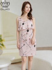 画像11: [SALE品のため返品不可＆再入荷なしの現品限り][ERUKEI][山崎みどり着用][姉ageha]胸元フリルレイヤード・花柄・シフォン・ビジュー・タイト・ミニドレス・ワンピース [送料無料]mlu (11)