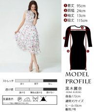 画像5: [ERUKEI]花柄・シフォン・ティアードフリル・Aライン・レースポイント・ミディアムドレス・ワンピース[黒木麗奈着用][送料無料] (5)