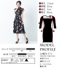 画像5: [ERUKEI]ブラウン・花柄・シフォン・ティアードフリル・Aライン・レースポイント・ミディアムドレス・ワンピース[送料無料]mybw (5)