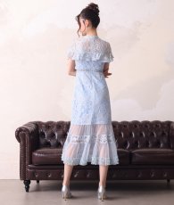 画像10: [ERUKEI Settan]総レース・プチハイネック・プチリボン・シースルー・タイト・半袖・マーメイドミディアムドレス・マキシワンピース[山崎みどり・黒木麗奈・関あいか着用]《送料＆代引き手数料無料》mywhnv (10)