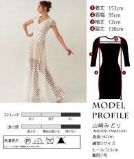 画像5: [ERUKEI SETTAN]ホワイト・総レース・Aライン・上品・Vネック・半袖・花・ロングドレス[山崎みどり着用][送料無料]mywh (5)