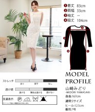 画像17: [ XS-Lサイズ / 1カラー][ERUKEI]ホワイト・丸襟・レース・ボートネック・ノースリーブ・タイト・ミディアムドレス・ワンピース[薗田杏奈着用][送料無料] (17)