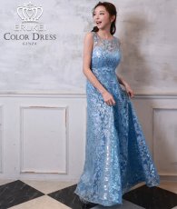 画像1: [ XS-Lサイズ / 1カラー][ERUKEI]ノースリーブ・スパンコール×レース・Aライン・ハイウエスト・ロングドレス[山崎みどり着用]《送料＆代引き手数料無料》 (1)