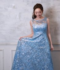 画像2: [ XS-Lサイズ / 1カラー][ERUKEI]ノースリーブ・スパンコール×レース・Aライン・ハイウエスト・ロングドレス[山崎みどり着用]《送料＆代引き手数料無料》 (2)