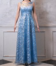 画像11: [ XS-Lサイズ / 1カラー][ERUKEI]ノースリーブ・スパンコール×レース・Aライン・ハイウエスト・ロングドレス[山崎みどり着用]《送料＆代引き手数料無料》 (11)