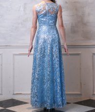 画像13: [ XS-Lサイズ / 1カラー][ERUKEI]ノースリーブ・スパンコール×レース・Aライン・ハイウエスト・ロングドレス[山崎みどり着用]《送料＆代引き手数料無料》 (13)