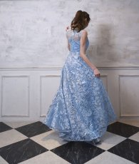 画像4: [ XS-Lサイズ / 1カラー][ERUKEI]ノースリーブ・スパンコール×レース・Aライン・ハイウエスト・ロングドレス[山崎みどり着用]《送料＆代引き手数料無料》 (4)