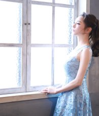 画像9: [ XS-Lサイズ / 1カラー][ERUKEI]ノースリーブ・スパンコール×レース・Aライン・ハイウエスト・ロングドレス[山崎みどり着用]《送料＆代引き手数料無料》 (9)