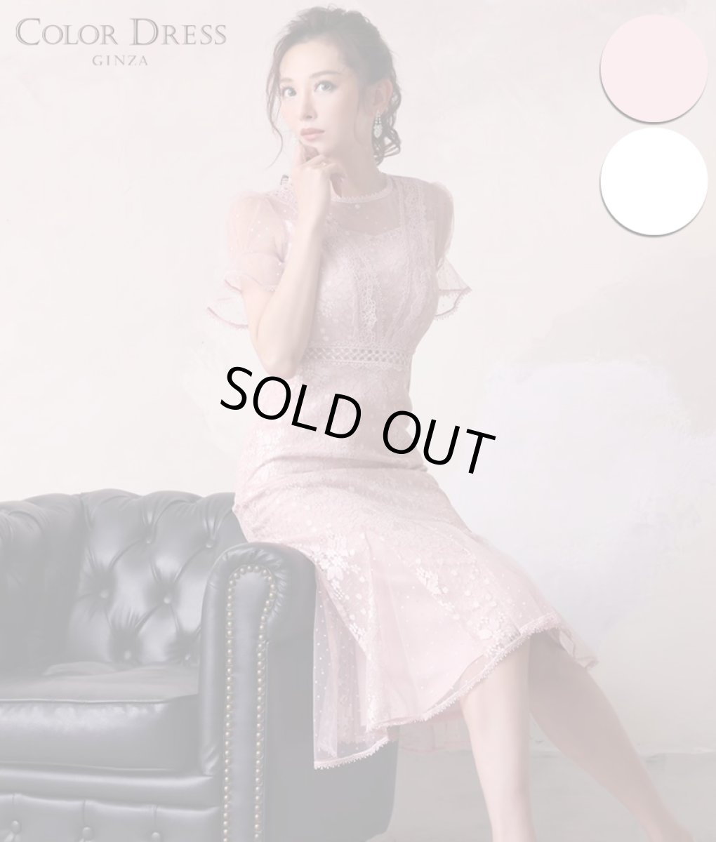 画像1: [ERUKEI Settan]ラメレース・シースルー・半袖・マーメイドライン・ミディアム丈・ミディアム・ドレス・ワンピース《送料＆代引き手数料無料》mypk (1)