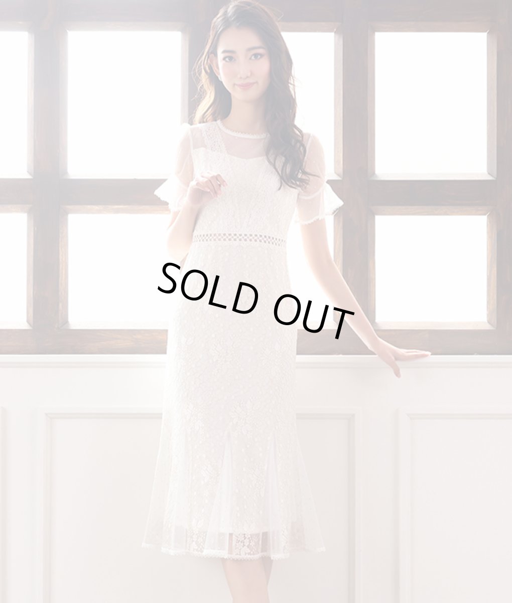 画像2: [ERUKEI Settan]ラメレース・シースルー・半袖・マーメイドライン・ミディアム丈・ミディアム・ドレス・ワンピース《送料＆代引き手数料無料》mypk (2)