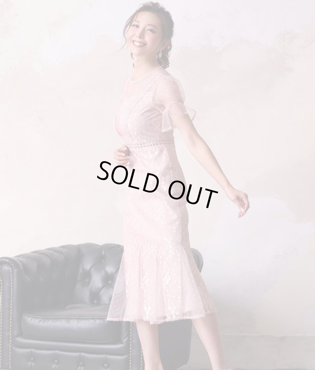 画像3: [ERUKEI Settan]ラメレース・シースルー・半袖・マーメイドライン・ミディアム丈・ミディアム・ドレス・ワンピース《送料＆代引き手数料無料》mypk (3)