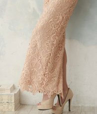 画像18: [ XS-Lサイズ / 2カラー][ERUKEI]総レース・ボートネック・ノースリーブ・リボン・バックスリット・タイト・ロングドレス[山崎みどり着用][送料無料] myju (18)