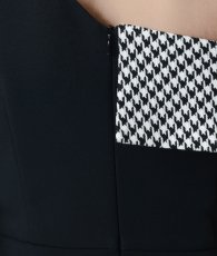 画像10: [ERUKEI]ブラック・千鳥格子・柄・ワンショルダー・オフショルダー・モノトーン・タイト・ミ二ドレス・ワンピース[送料無料]mybk (10)