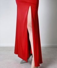 画像12: [ XS-Lサイズ / 1カラー][ERUKEI]ウエストカット・シンプル・Vネック・サイドスリット・マーメイド・ロングドレス《送料＆代引き手数料無料》 (12)